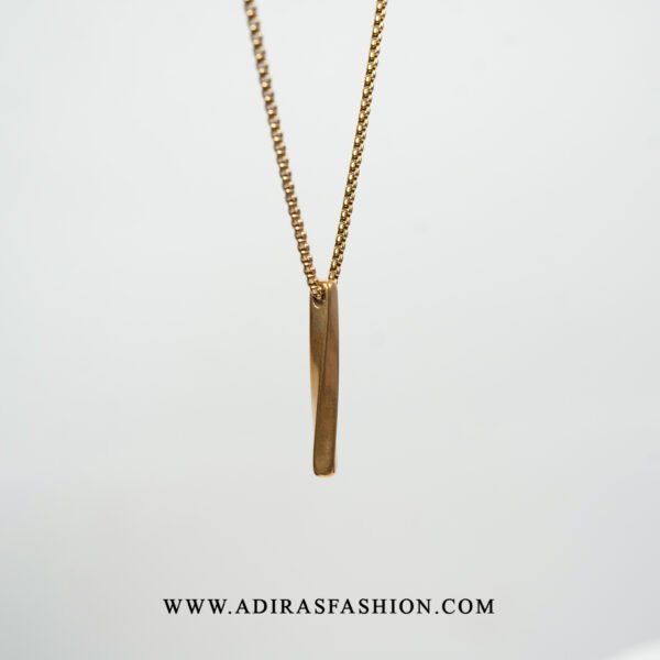 Gold Bar Twisted Pendant