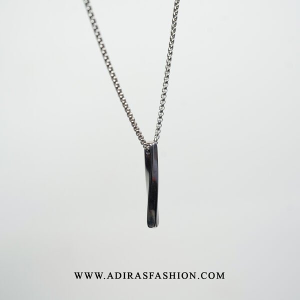 Silver Bar Twisted Pendant